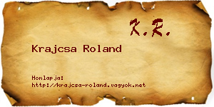 Krajcsa Roland névjegykártya